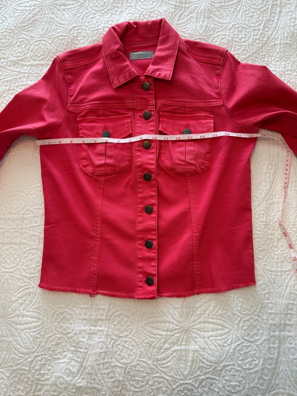 Kut from the Kloth Bright Pink Denim Jacket - Picture 11 of 16